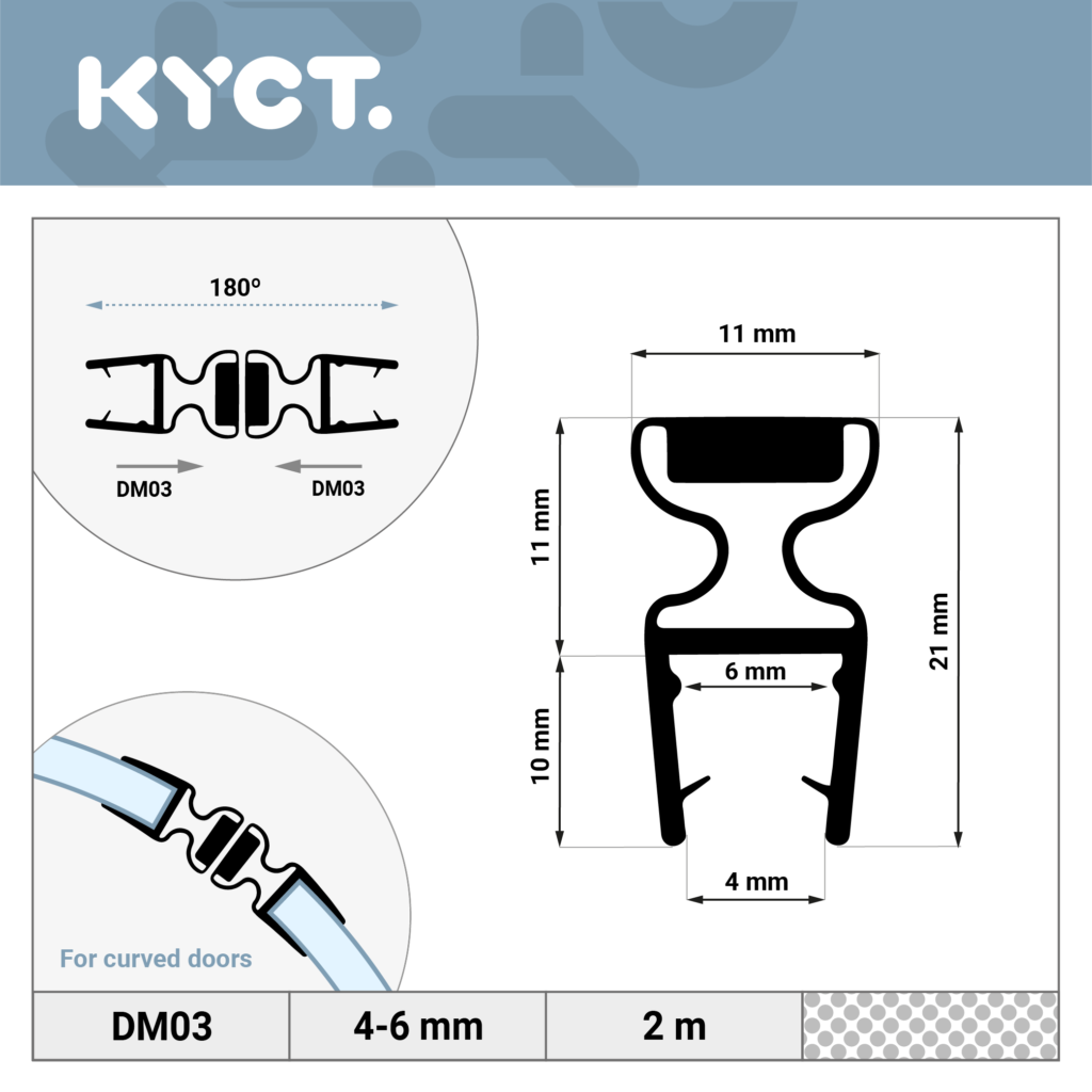 Guarnizioni per doccia Guarnizione magnetica per doccia Deflettore d'acqua Labbro di tenuta Porta in vetro Guarnizione di ricambio per cabina doccia Deflettore d'acqua in acrilico Paracolpi in silicone