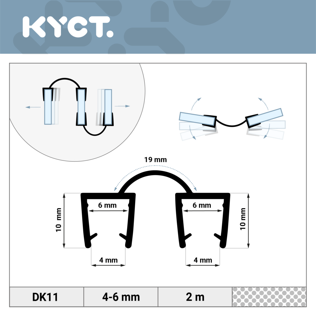 Guarnizioni per doccia Guarnizione magnetica per doccia Deflettore d'acqua Labbro di tenuta Porta in vetro Guarnizione di ricambio per cabina doccia Deflettore d'acqua in acrilico Paracolpi in silicone